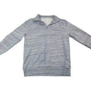 OUR LEGACY Sweatshirt Mens Size 48 Blue Gray Melange Long Sleeve Quater Zip